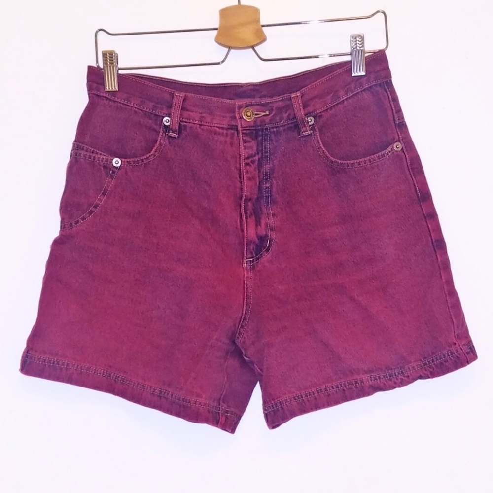 Vintage 80s Pink Acid Wash Denim High Waist Short